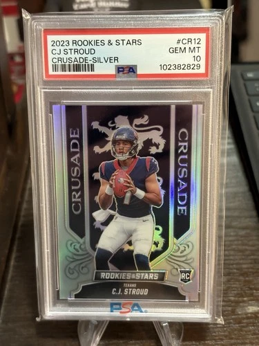 2023 Panini Rookies & Stars CJ Stroud Crusade Silver Prizm PSA 10 - Texans #CR12
