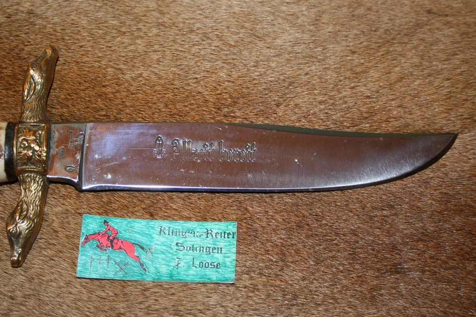 1 altes schönes Fahrtenmesser Jagdmesser Solingen Pfadfinder Hirschhorn Landwirt - Bild 2 von 4