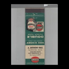 Matchbook Cover Amoco Gas Station A. Anthony Hall East Greenwich, RI