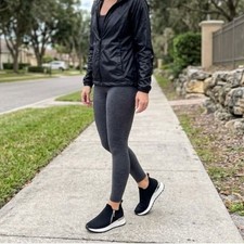 Steve Madden Black White With Silver Accent Fly Knit Zip Platform Sneakers 8