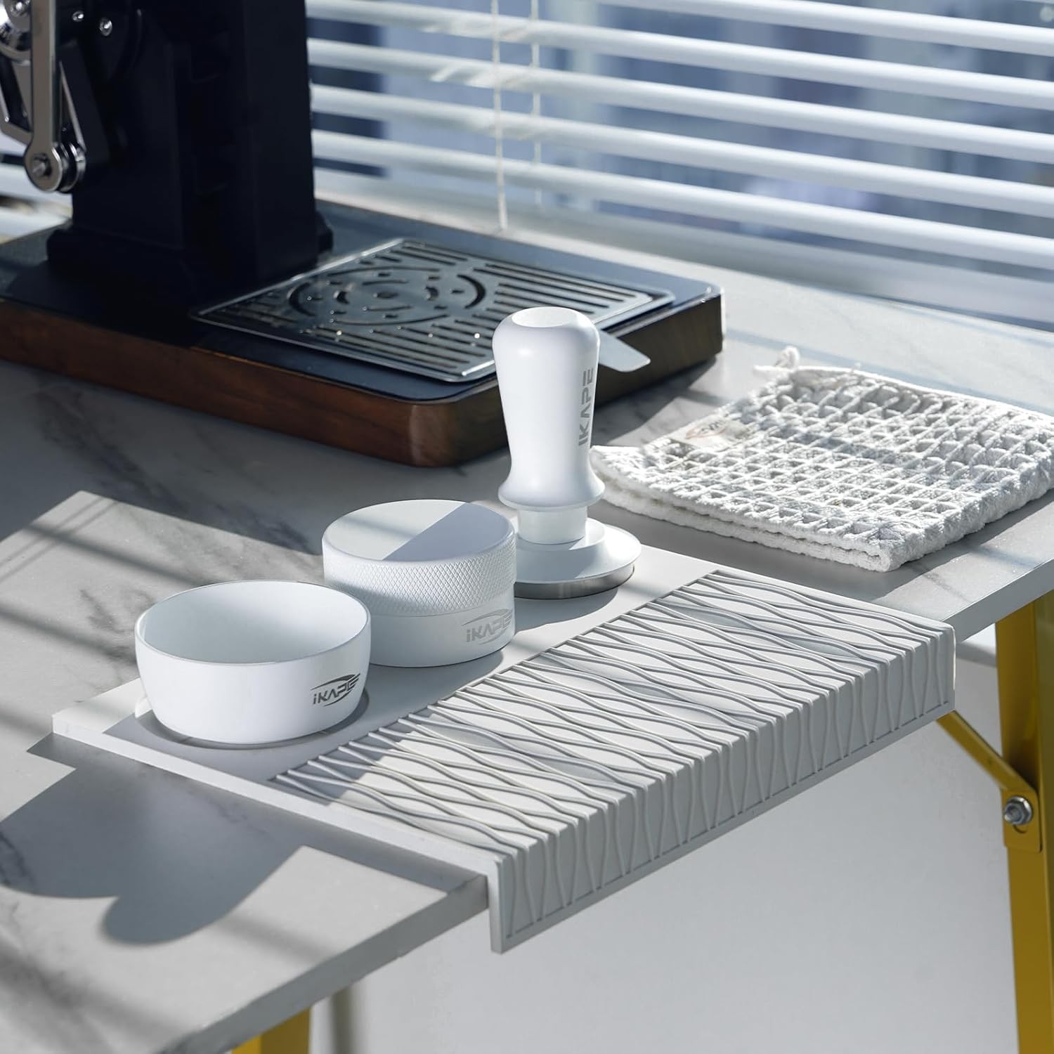 IKAPE 51MM Coffee Tamper Set White 6 IN 1, Espresso Kit, 51MM, 