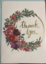 Papyrus~ Floral~Thank You Card~Blank Inside