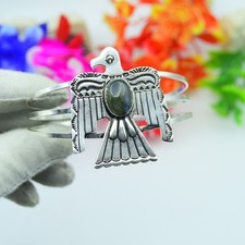 Fire Labradorite Gemstone 925 Sterling Silver Jewelry Cuff Bracelet Adjustable"