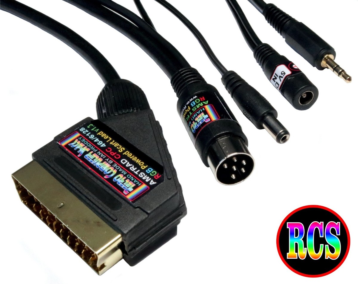 ハンドメイドそ Amstrad CPC 464 & 6128 Computers POWERED RGB Scart Cable TV Video