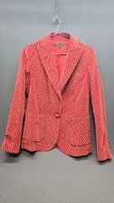 Marc Jacobs Cotton Corduroy Flower Patterned Velor Jacket Red Line Size 4