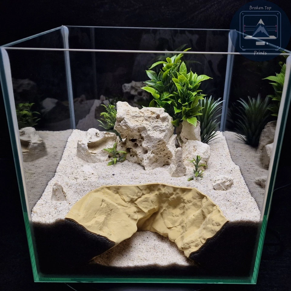 Cueva túnel madriguera - Decoración de hábitat natural para acuario, terrario, peces, reptiles Foto 3 de 4