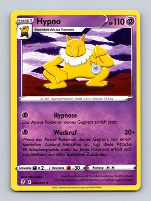 TCG Pokemon Karte Hypno EVS 062/203 DE Miki Tanaka Evolving Skies