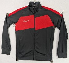 Nike Youth Unisex Athletic Training Jacket Black Red Dri-Fit Full Zip - Size L