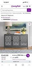 Alayna 54" Wide Sideboard by Etta Avenue Gray Glass 