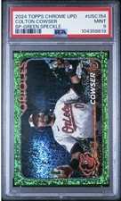 2024 Topps Chrome Update Colton Cowser Image Variation Green Speckle /99 PSA 9