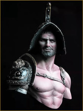 1/10 Scale Ancient Roman Gladiator Helmet Armor Bust Statue Warrior Sculpture