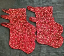 5 New Homemade 7 Inch Mini Christmas Stocking Ornaments Gifts Christmas Tree