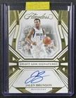 JALEN BRUNSON 2023-24 PANINI FLAWLESS DRAFT GEM SIGNATURES GOLD AUTO 1/10 MAVS