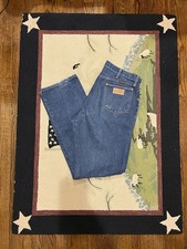 Vtg 1970s Wrangler 13MWZ Dark Wash Talon 35x34 Jeans