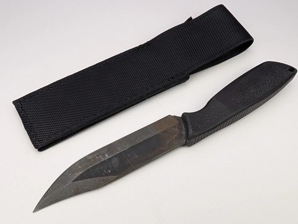 Ontario Spec Plus Alpha Fixed Knife 5" 1075 Carbon Steel Blade Rubber Handle USA - Image 4 of 4