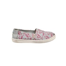 Toms Kids Classic Glacier Gray Love Print Espadrilles Size 1.5 Girls Shoes