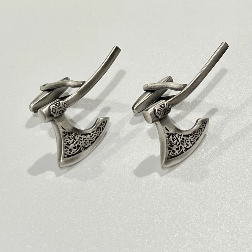 Gemelos de hacha de guerrero antiguo para hombre cumpleaños boda gemelos en caja Foto 4 de 4