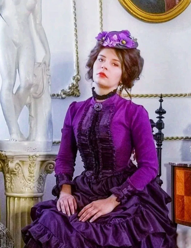 Vintage 19th Century Purple Edwardian Wedding Dresses Costume Gothic  Steampunk