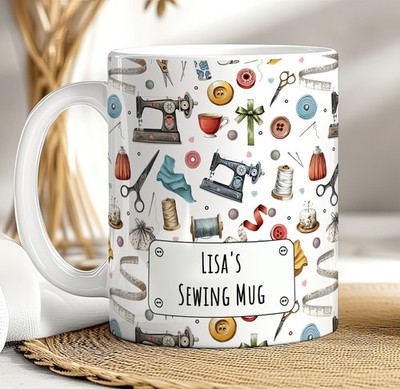 Personalisierte Nähtasse: Geschenk für Näherinnen, Quilterinnen, Bastler, Freundin, Oma
