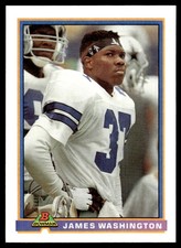 James Washington RC 1991 Bowman #105 Dallas Cowboys 32315 Football Card