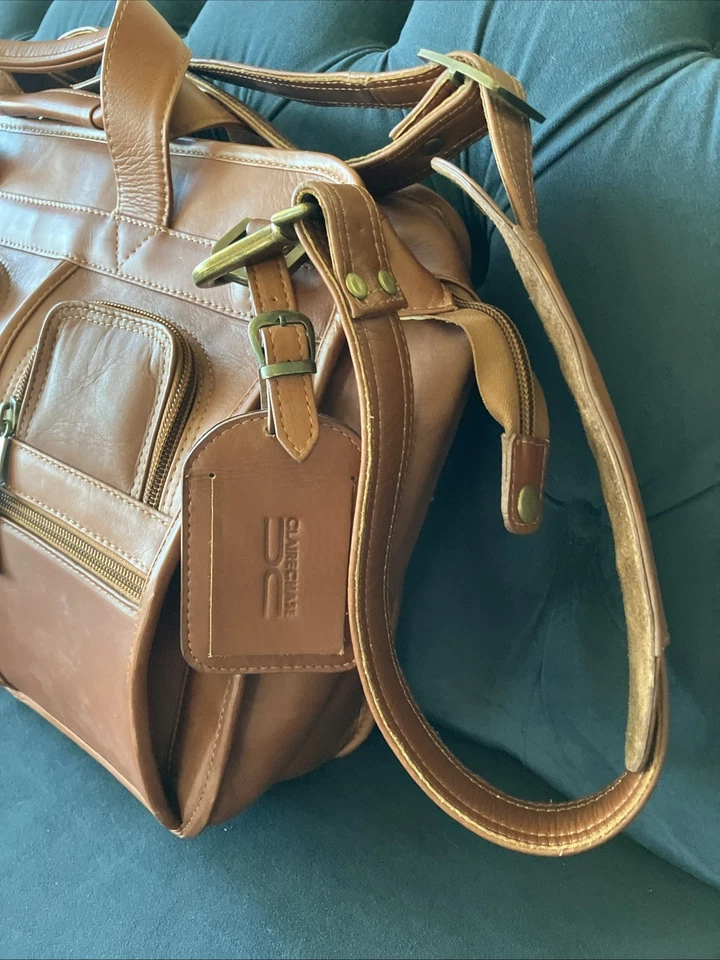 Claire Chase Slimline Top Grain Leather Computer Brief Case - Brown - Image 4 of 4