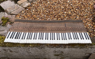 Set of 85 vintage piano keys salvaged from 1920's upright piano