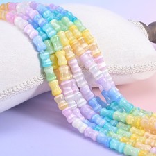 Rainbow Selenite Bamboo Stem Tube Beads 8x12mm Jewelry Making 15.5 Inch Strand