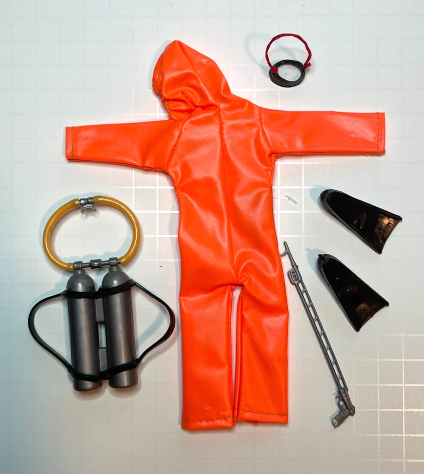 ROUPA E ACESSÓRIOS VINTAGE 1971 MEGO ACTION JACKSON FROGMAN - Imagem 2 de 2