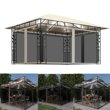 3x3m 4x3m Pavillon mit Moskitonetz LED Gartenzelt Partyzelt Festzelt Eventzelt