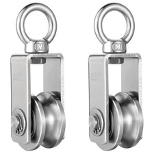 304 Stainless Steel Pulley 2pcs with 2 Ball Bearings 500kg Load Capacity