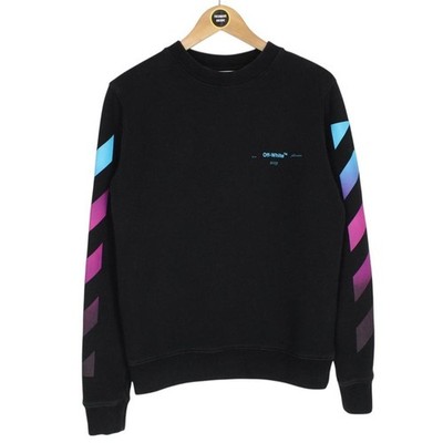 Off White Sweatshirt Pullover schwarz und bunt diagonal Farbverlauf Pfeile