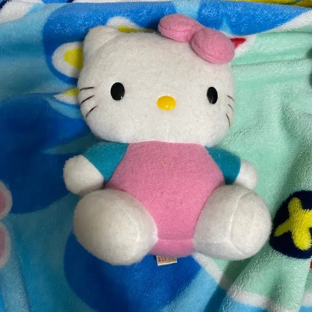 Hello Kitty Plush Doll 1998 Vintage Pink Ribbon Collectible