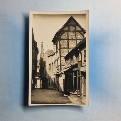 Coventry Postkarte um 1935 Echtfoto West Midlands Butchers Row Lederladen
