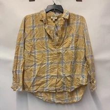 Style & Co Womens L Croissant Plaid Boyfriend Shirt Button Down Top NWT Y29