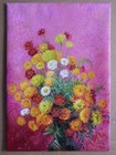 CHRYSANTHEMUMS Tagetes Flowers Original Oil Acrylic Painting Art By Artist