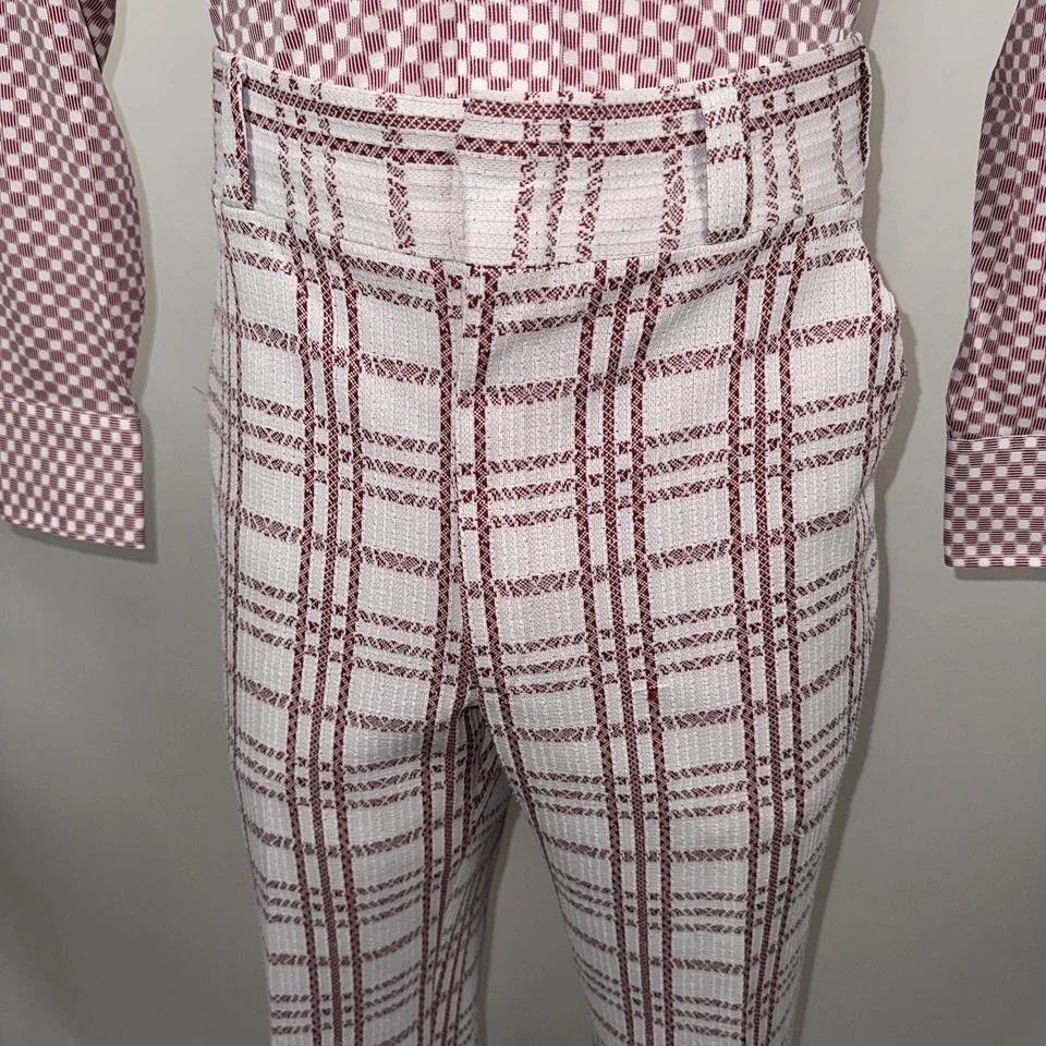 Pantalones de discoteca de colección años 60 70 para hombre Asher a cuadros poliéster traje de ocio Beatnik 36 32 Foto 2 de 4