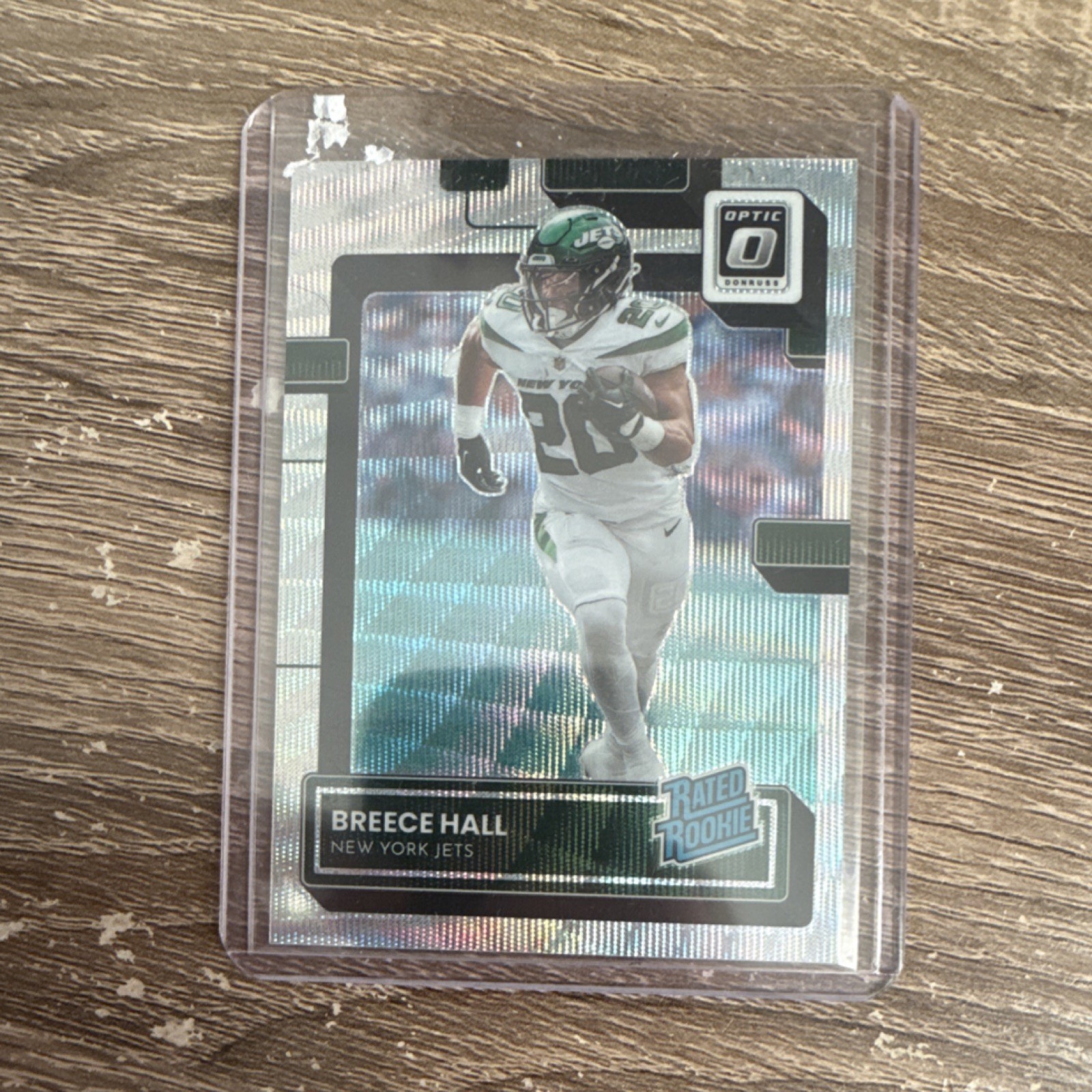 2022 Panini Donruss Optic Breece Hall #214 Wave Prizm Rated Rookie /300 Jets NFL