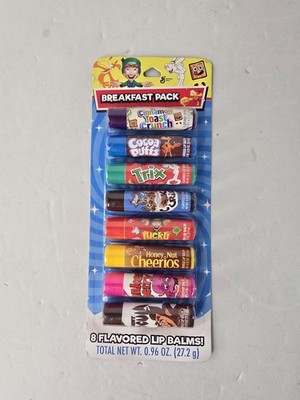 General Mills Breakfast Pack Cereal Flavored Lip Balm Gloss 8 Pack New