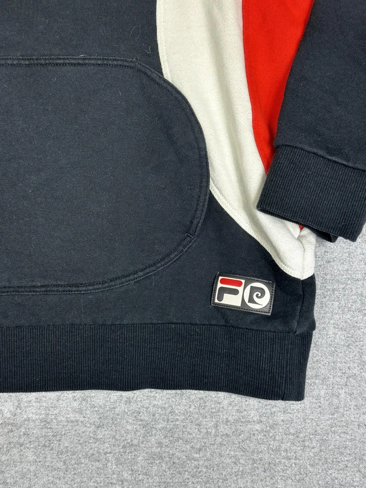 FILA x Pierre Cardin Sudadera con Capucha Para Hombre Grande Negra Roja Urban Outfitters Bloque de Color Foto 3 de 4