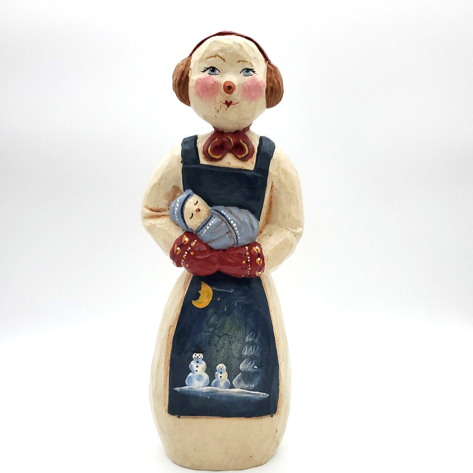 House of Hatten Snowman Mom & Baby Figurine 10" Tall Handcrafted Rare & Unique!