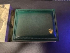 ROLEX Watch Box Case 12.00.71 Green Leather Vintage Genuine #3