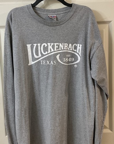 Vintage Bayside Heavy Weight Graphic T-Shirt “LUCKENBACH TEXAS” USA Mens XL