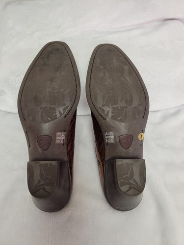 Ariat Women's Desert Star Cognac Leather Lizard Mules Clogs 13397 Size 9B - Picture 6 of 12