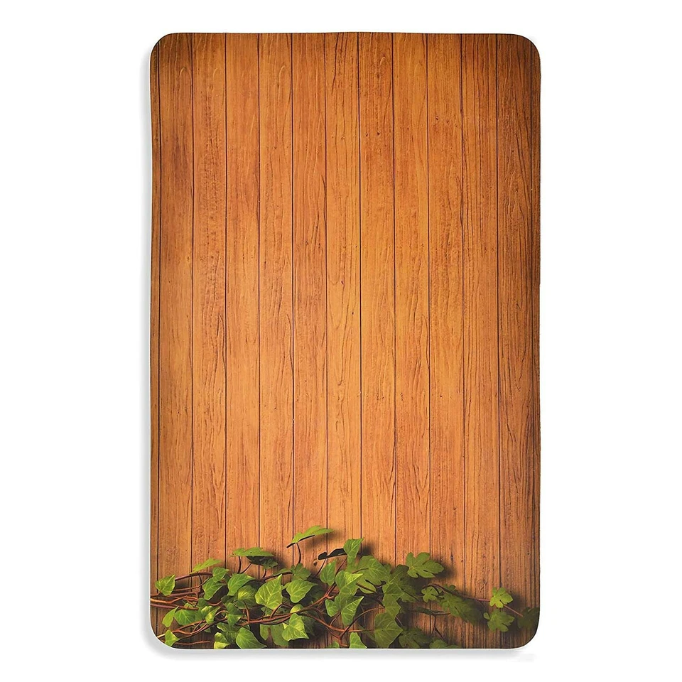 Wooden Style PVC Dining Table Placemats With Table Coasters Brown 6 Piece US - Image 4 of 4