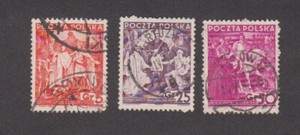 Poland 1938. 20th Anniversary of Republic. Boleslaw the Brave # 320, 324, 327