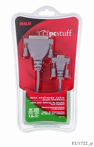 Cable data exchange Null modem 1x DB25 Female - 1x DB9 Female 1,8m. THOMSON - Zdjęcie 2 z 3