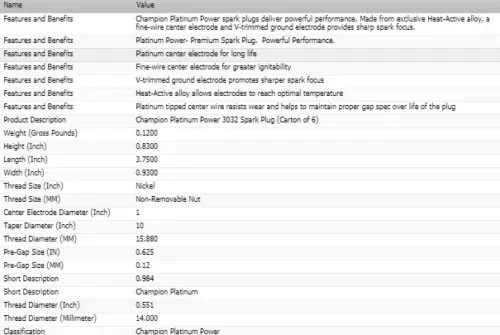 Juego de 6 bujías Champion Platinum para Chevrolet Traverse 2009-2019 V6-3,6 L Foto 4 de 4