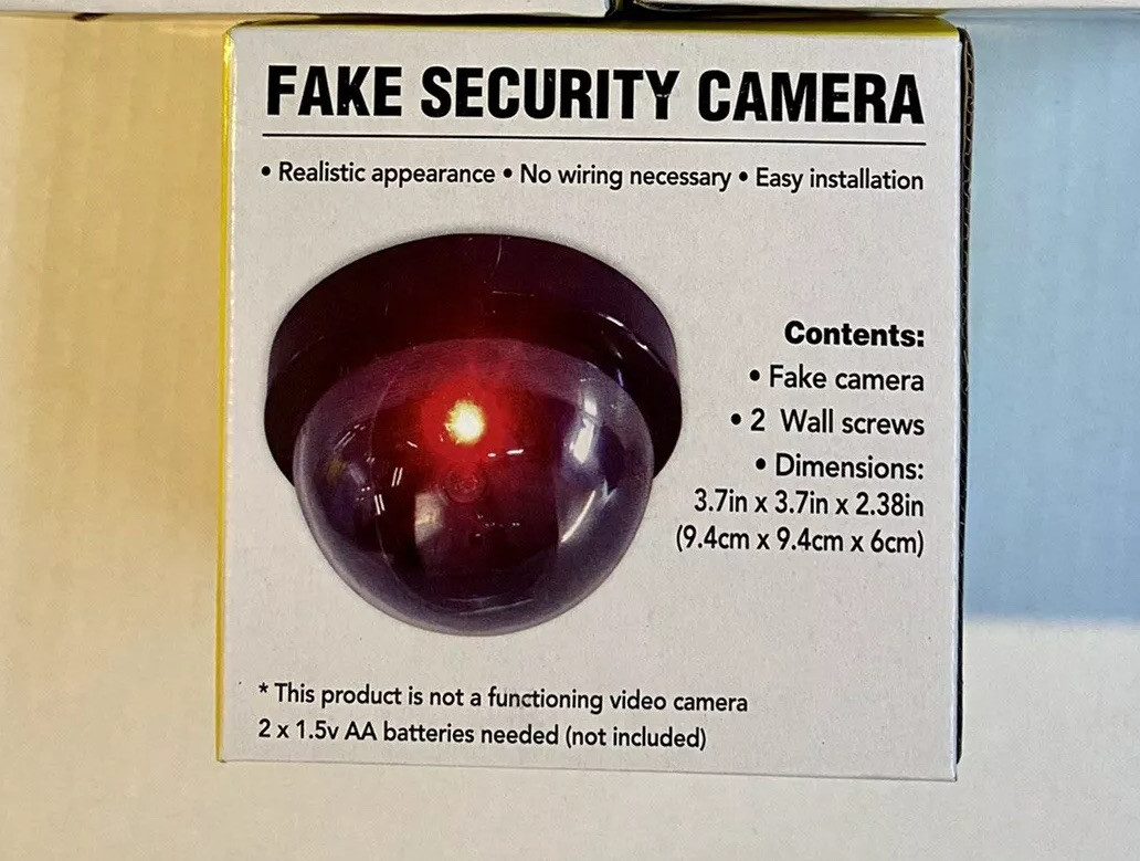 Security Camera  Fake CCTV Dome Battery Flashing Red LED Light New-image