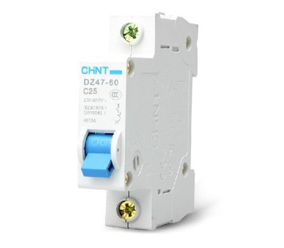 1 Pole Miniature Circuit Breaker DZ47-60 C25 AC230/400V 1P 25A Rated Current