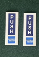 2 American Express Amex Push Decal Stickers For Retail Store